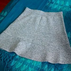 NWT LOFT Light Grey Flared Knit Skirt Sz S